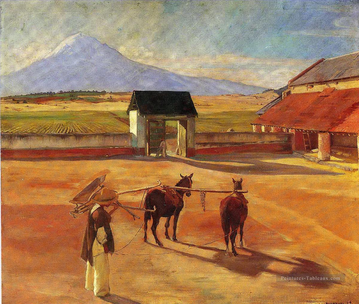 l’époque l’aire de battage 1904 Diego Rivera Peintures à l'huile